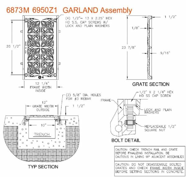 12" Wide Bolted Garland Assembly