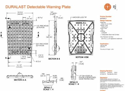 17.5' Radius  Detectable Warning Plate