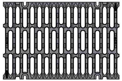 ACO S300K Ductile Iron Slotted 4 bolt Grate
