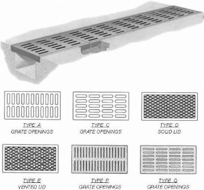 14" Wide Unbolted Neenah R-4990-DX Series Trench Grate