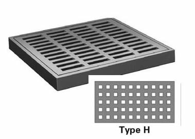 21" Wide Square Type H Grate 2" Deep