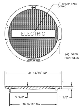 1810A2VH Solid Ductile Iron Cover Electric only