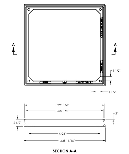 27" Square Catch Basin Frame Only