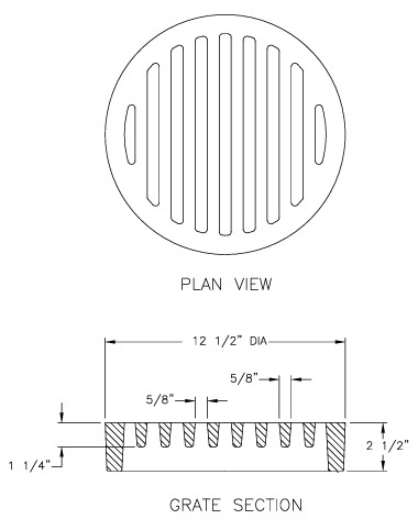 12 1/2" Sewer Pipe Grate & Cover