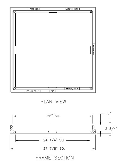 V5726-1 2-3/4" Tall Angle Frame