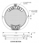 00104175 1040A  Solid Sanitary Sewer Cover