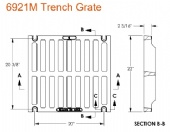 22" x 24" Ductile Iron Trench Grate, Extra Heavy Duty Airport