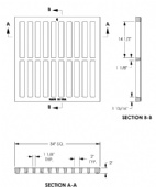 34" Square Grate